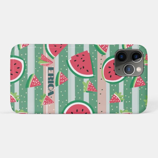 カスタマイズ可能なスイカ模様 Case-Mate iPhoneケース (裏面(横))