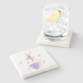 カスタマイズ可能なスイレンを持つオルゴールのバレリーナ ストーンコースター (横)