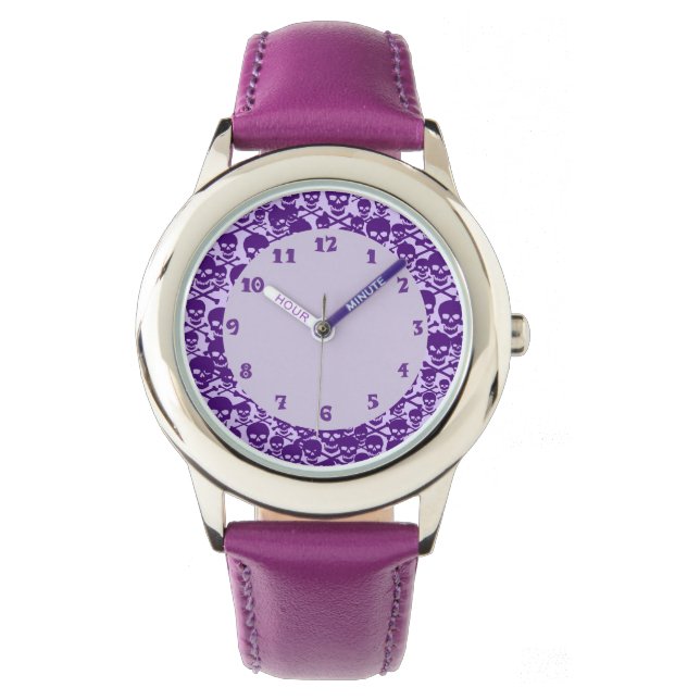 カスタマイズ可能なスカルとクロスボーン 腕時計 (正面)