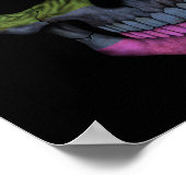 カスタマイズ可能なスカルとゲイプライドレインボーフラグ ポスター (角)