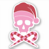 カスタマイズ可能なスカルサンタクロース シール (正面)