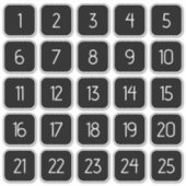カスタマイズ可能なスクエア数字ステッカー 白地に黒 シール (正面)