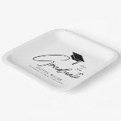 カスタマイズ可能なスクリプトモノクロ卒業 ペーパープレート (傾斜あり)