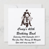 カスタマイズ可能なスクーターボーイ誕生日招待状 招待状 (正面)