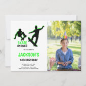 カスタマイズ可能なスケートで滑るパーティの招待状 子供へ 招待状 (正面)
