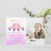 カスタマイズ可能なスケートで滑るパーティの招待状 子供へ 招待状 (スタンド正面)