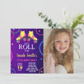 カスタマイズ可能なスケートで滑るパーティの招待状 子供へ 招待状 (スタンド正面)