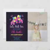 カスタマイズ可能なスケートで滑るパーティの招待状 子供へ 招待状 (正面)