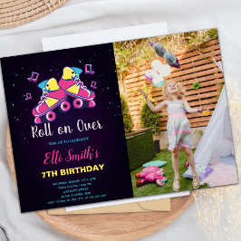 カスタマイズ可能なスケートで滑るパーティの招待状 子供へ 招待状