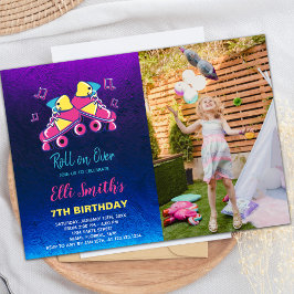 カスタマイズ可能なスケートで滑るパーティの招待状 子供へ 招待状