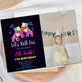 カスタマイズ可能なスケートで滑るパーティの招待状 子供へ 招待状