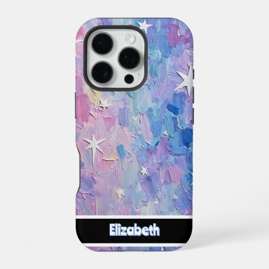カスタマイズ可能なスターリースワール iPhoneケース (裏面)