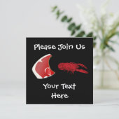 カスタマイズ可能なステーキおよびロブスターの招待状 招待状 (スタンド正面)