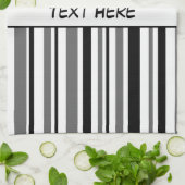 カスタマイズ可能なストライプおよび水玉模様 キッチンタオル (折り畳み)