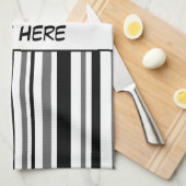 カスタマイズ可能なストライプおよび水玉模様 キッチンタオル (四つ折り)