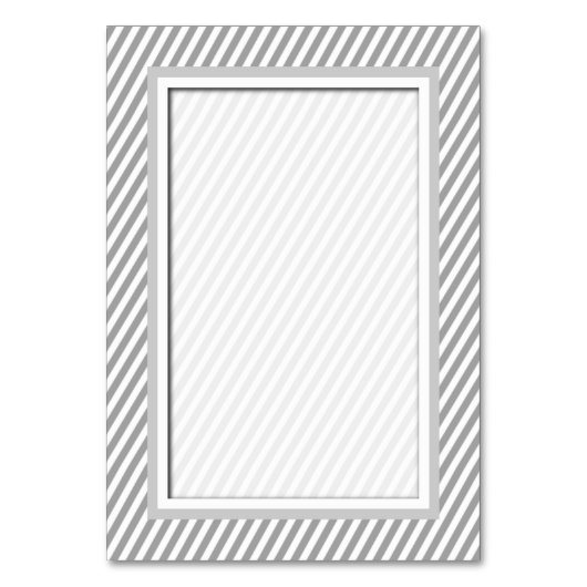 カスタマイズ可能なストライプのグレーの表の番号カード テーブルナンバー (正面)