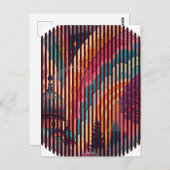 カスタマイズ可能なストライプ ファンタジー ポストカード (正面/裏面)