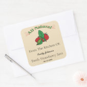 カスタマイズ可能なストロベリージャム – ジェリーラベル スクエアシール (封筒)