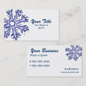 カスタマイズ可能なスノーフレーク冬の名刺 名刺 (正面/裏面)