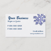 カスタマイズ可能なスノーフレーク冬の名刺 名刺 (裏面)