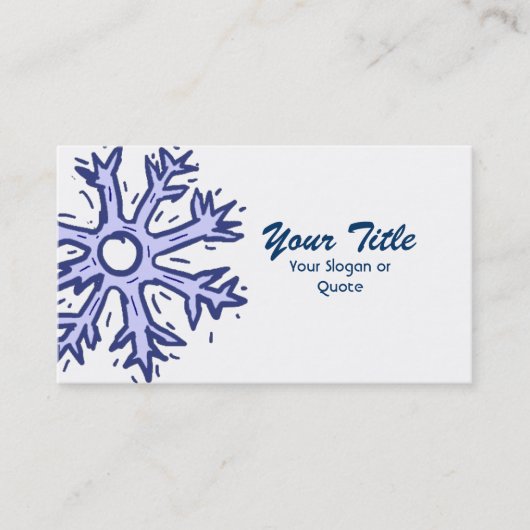 カスタマイズ可能なスノーフレーク冬の名刺 名刺 (正面)