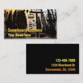 カスタマイズ可能なスノーボードのレッスン名刺 名刺 (正面/裏面)