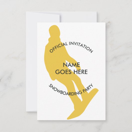 カスタマイズ可能なスノーボードパーティの招待状 招待状 (正面)
