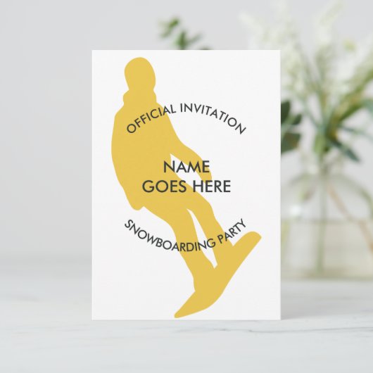 カスタマイズ可能なスノーボードパーティの招待状 招待状 (スタンド正面)