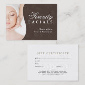 カスタマイズ可能なスパのギフト券 割引カード (正面/裏面)