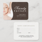 カスタマイズ可能なスパのギフト券 割引カード (正面/裏面)