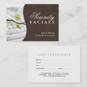 カスタマイズ可能なスパのギフト券 割引カード (正面/裏面)