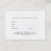 カスタマイズ可能なスパのギフト券 割引カード (裏面)