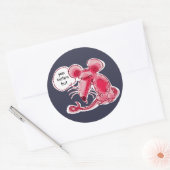 カスタマイズ可能なスピーチのバロンを持つ醜いネズミの漫画 ラウンドシール (封筒)