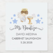 カスタマイズ可能なスペインの水彩天使の洗礼 ワインラベル (シングルラベル)