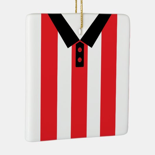 カスタマイズ可能なスポーツジャージーレッドテンプレート セラミックオーナメント (右)