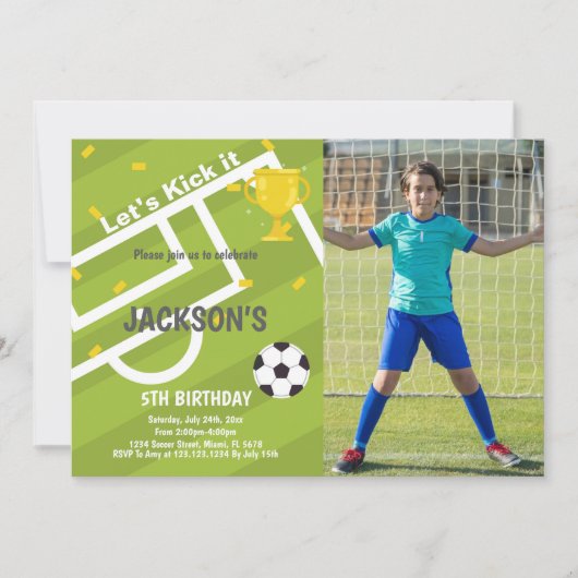 カスタマイズ可能なスポーツパーティの招待状 子供へ 招待状 (正面)
