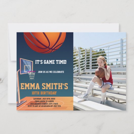 カスタマイズ可能なスポーツパーティの招待状 子供へ 招待状 (正面)