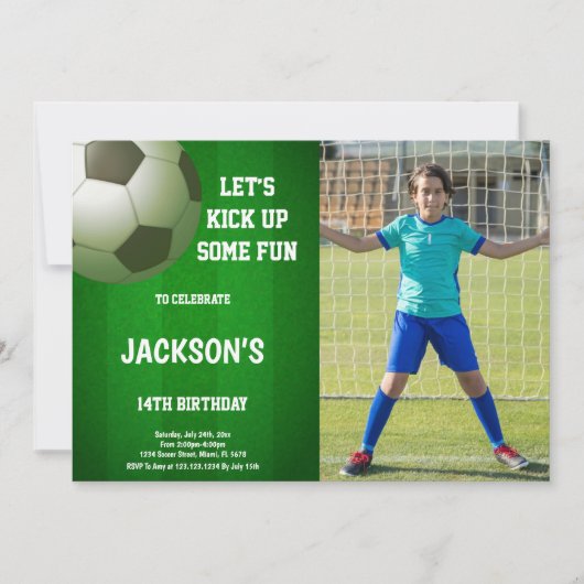 カスタマイズ可能なスポーツパーティの招待状 子供へ 招待状 (正面)