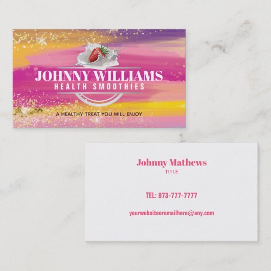 カスタマイズ可能なスムージーの名刺 名刺 (正面/裏面)