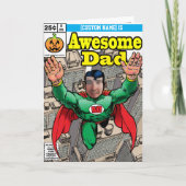 カスタマイズ可能なスーパーヒーロー漫画誕生日 カード (正面)