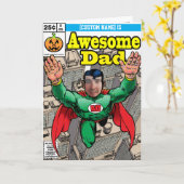 カスタマイズ可能なスーパーヒーロー漫画誕生日 カード (黄色い花)