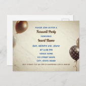 カスタマイズ可能なセピア別の退職パーティー ポストカード (正面/裏面)