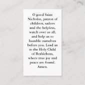 カスタマイズ可能なセントニコラス祈りの言葉カード コーリングカード (裏面)