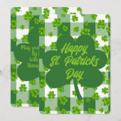 カスタマイズ可能なセントパトリックデーのクローバー シーズンカード (正面/裏面)