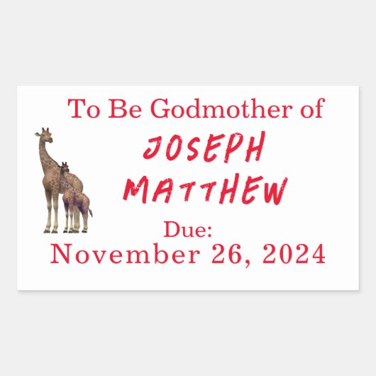 カスタマイズ可能なゼブラありがとう 長方形シール (正面)