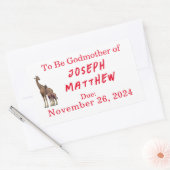 カスタマイズ可能なゼブラありがとう 長方形シール (封筒)