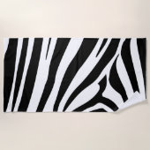 カスタマイズ可能なゼブラ印刷 ビーチタオル (正面)