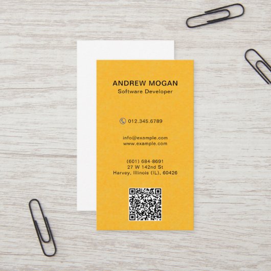 カスタマイズ可能なソフトウェア開発者Hマスタード 名刺 (正面/裏面インサイチュ)