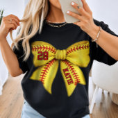カスタマイズ可能なソフトボールママボウ、名前と背番号入り Tシャツ