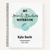 カスタマイズ可能なソーシャル勉強スチューデントノートブック ノートブック (正面)